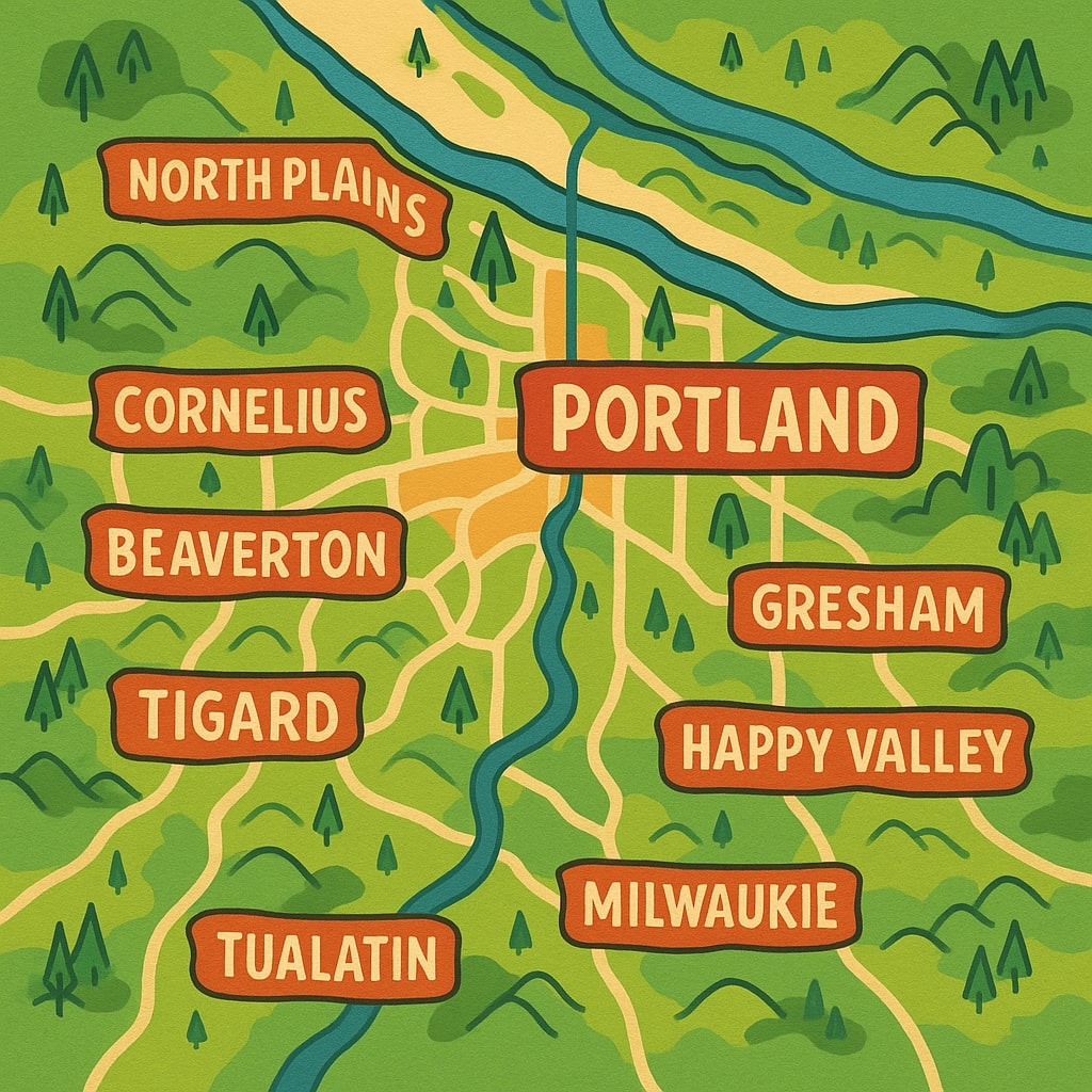 Portland area service map